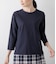 ストレッチトリコット バックファスナー7分袖Tシャツ