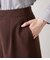 ウーステッドポリエステル ワンタックガウチョパンツ