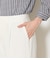 ストレッチツイル ワンタック1タックテーパードパンツ(ホワイト)