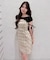 レイヤードバックリボンミニワンピース