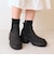 リブニット厚底ソックスブーツ