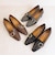 ベルトデザイン スクエアトゥヒールローファー