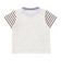 袖ボーダー切替リーフ柄Tシャツ