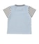 袖ボーダー切替リーフ柄Tシャツ