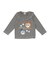 襟フリルお顔アップリケ長袖Tシャツ