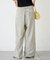 【UNISEX】【プラスサイズあり】ストライプシアサッカーイージーパンツ