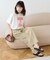 【UNISEX】【プラスサイズあり】ストライプシアサッカーイージーパンツ