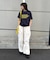 【UNISEX】【プラスサイズあり】ポコポコメッセージロゴTEE