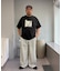 【UNISEX】【プラスサイズあり】スラブ天竺ピグメントロゴTEE