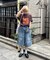 【UNISEX】【プラスサイズあり】スラブ天竺ピグメントロゴTEE