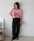 【UNISEX】【プラスサイズあり】スラブ天竺ピグメントロゴTEE