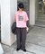 【UNISEX】【プラスサイズあり】スラブ天竺ピグメントロゴTEE