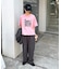 【UNISEX】【プラスサイズあり】スラブ天竺ピグメントロゴTEE