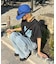 【UNISEX】【プラスサイズあり】スラブ天竺ピグメントロゴTEE