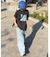 【UNISEX】【プラスサイズあり】スラブ天竺ピグメントロゴTEE