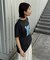 【UNISEX】【プラスサイズあり】スラブ天竺ピグメントロゴTEE