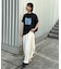 【UNISEX】【プラスサイズあり】スラブ天竺ピグメントロゴTEE