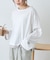 【接触冷感/ドット柄あり】フェイクレイヤードシアースラブ刺繍オーバーTee