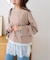 【接触冷感/ドット柄あり】フェイクレイヤードシアースラブ刺繍オーバーTee