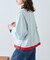 【接触冷感/ドット柄あり】フェイクレイヤードシアースラブ刺繍オーバーTee
