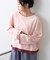 【接触冷感/ドット柄あり】フェイクレイヤードシアースラブ刺繍オーバーTee