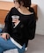 【接触冷感/ドット柄あり】フェイクレイヤードシアースラブ刺繍オーバーTee