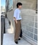 【接触冷感素材で夏も快適】レーヨンナイロンツータックスラックス
