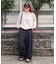 【UNISEX】タックボリュームワイドスラックスパンツ/サイドラインスラックス