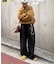 【UNISEX】タックボリュームワイドスラックスパンツ/サイドラインスラックス