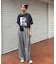 【UNISEX】タックボリュームワイドスラックスパンツ/サイドラインスラックス