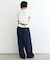 【UNISEX】タックボリュームワイドスラックスパンツ/サイドラインスラックス