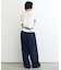 【UNISEX】タックボリュームワイドスラックスパンツ/サイドラインスラックス