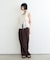 【UNISEX】タックボリュームワイドスラックスパンツ/サイドラインスラックス