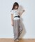 【UNISEX】タックボリュームワイドスラックスパンツ/サイドラインスラックス