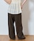 【UNISEX】タックボリュームワイドスラックスパンツ/サイドラインスラックス