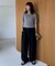 【UNISEX】タックボリュームワイドスラックスパンツ/サイドラインスラックス
