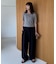 【UNISEX】タックボリュームワイドスラックスパンツ/サイドラインスラックス
