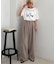 【UNISEX】タックボリュームワイドスラックスパンツ/サイドラインスラックス