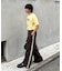 【UNISEX】タックボリュームワイドスラックスパンツ/サイドラインスラックス