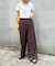 【UNISEX】タックボリュームワイドスラックスパンツ/サイドラインスラックス