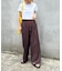 【UNISEX】タックボリュームワイドスラックスパンツ/サイドラインスラックス