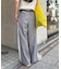 【UNISEX】タックボリュームワイドスラックスパンツ/サイドラインスラックス