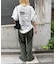 【ユニセックス】OJISAN刺繍バックプリントワッフルTEE