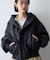 【etsinta】キルティング切替ファーフーディー