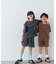 【KIDS】ピグメント加工バックロゴ5分袖セットアップ