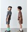 【KIDS】ピグメント加工バックロゴ5分袖セットアップ