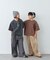 【KIDS】ピグメント加工バックロゴ5分袖セットアップ