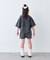 【KIDS】ピグメント加工バックロゴ5分袖セットアップ