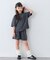 【KIDS】ピグメント加工バックロゴ5分袖セットアップ