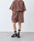 【KIDS】ピグメント加工バックロゴ5分袖セットアップ